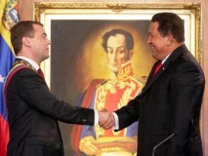 Hugo Chavez et Dmitri Medvedev- Photo Marcelo Garcia